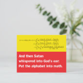 サタンはささやいた：アルファベットを数学に入れる ポストカード (スタンド正面)