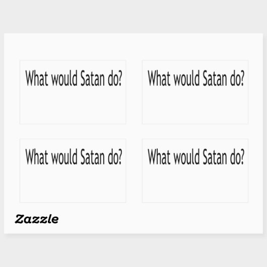 サタンは何をする? 長方形シール (シート)