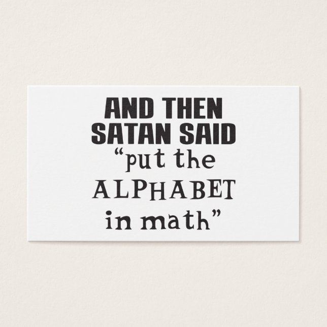 サタンは数学の大学のテアックにアルファベットおもしろいを入れると言った (正面)