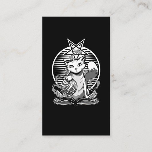 サタンキャット占い師ウィッチーゴシックキッテン 名刺 (正面)