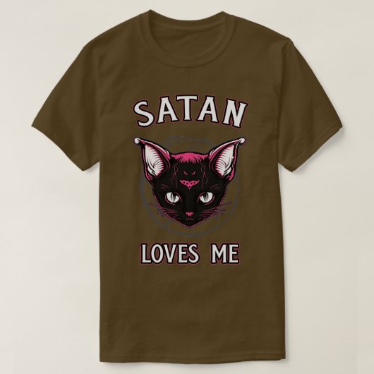 サタンラブマイサタンおもしろい子猫ゴシック Tシャツ (デザイン正面)