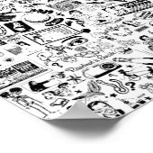 サタンヴィンテージクリップアートジンスタイルコラージュ ポスター (角)