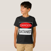 サタン信者 危険 おもしろTシャツ サタン マグカップ 帽子 バッグ Tシャツ (正面フル)