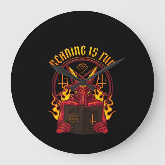 サタン異教のヤギ保険料 ラージ壁時計 (正面)