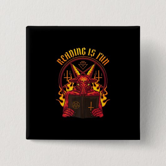 サタン異教のヤギ保険料 缶バッジ (正面)