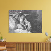 サタン考えのキャンバスのストレッチ キャンバスプリント (インサイチュ (リビング))