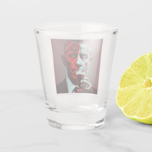 サタン・オバマがアメリカの血を飲む ショットグラス (裏面)