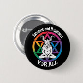 サタンLGBTQプライドのための日差しと幸福 缶バッジ (正面&裏面)
