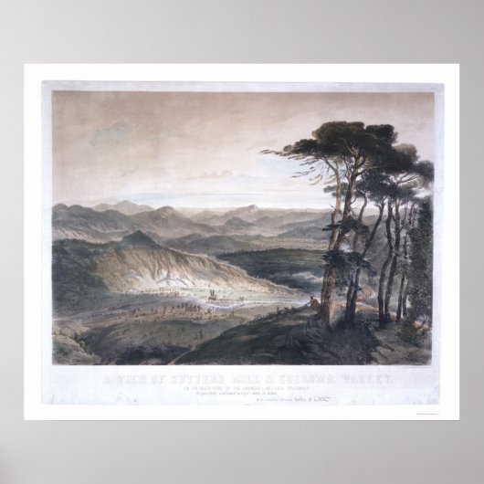 サターの水車とカルロマ渓谷の眺め ポスター (正面)