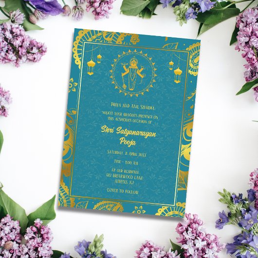 サターン・サティヤ・ナラヤーン・プージャ（ Shri Satyanarayan Pooja） ヒンズ 招待状