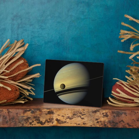 サターン&タイタンカッシーニ宇宙写真 フォトプラーク (側面)