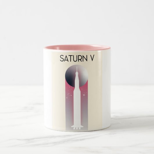 サターンVアポロ宇宙アート ツートーンマグカップ (中央)