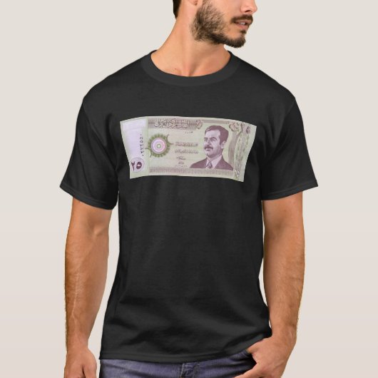 サダム・フセインとイラクのディナール Tシャツ (正面)
