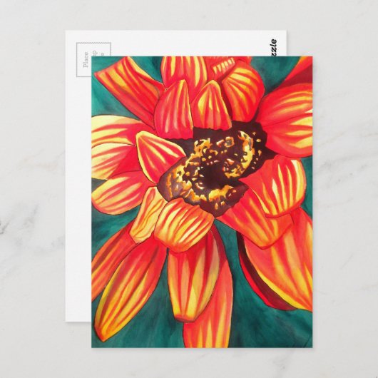 サチャ・グロッセルによるガザニアのデザートフラワーアート ポストカード (正面/裏面)