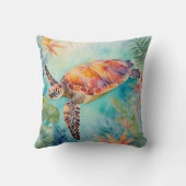 サチュルトルウォーターカラートロピカルコースト海洋生物 クッション (裏面)