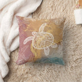 サチュートルスターフィッシュビーチシーシェルパターン クッション (ブランケット)