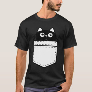 サッと着られる 猫のイラストが可愛い サルカスティック ポケットTシャツ グラフィック クール Tシャツ
