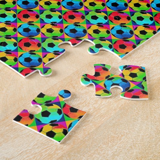 サッカカラフルーボールフッボールジグソーパズル ジグソーパズル (側面)