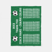 サッカスタムカー素晴らしの贈り物コーチ フリースブランケット (正面)