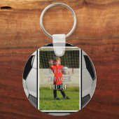 サッカパーソナライズされたーキーチェーン キーホルダー (正面)