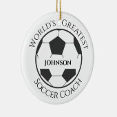 サッカパーソナライズされたーコーチオーナメント セラミックオーナメント (右)