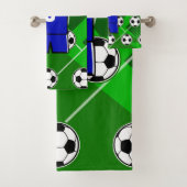 サッカパーソナライズされたージャージーブルー（白） バスタオルセット (インサイチュ)