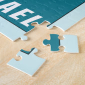 サッカパーソナライズされたー選手監督イラストレーションカッコいい ジグソーパズル (側面)