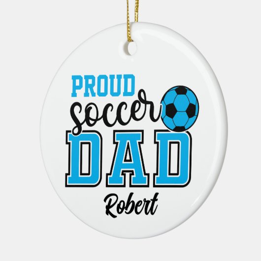 サッカパーソナライズされた誇りを持ったーパパ セラミックオーナメント (左)