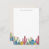 サッカラフルチ開花 |固定 ノートカード (正面/裏面)