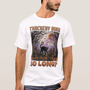 サッカレー・ビンクス 黒猫 ハロウィン 墓場 コウモリ_1 Tシャツ