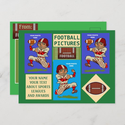 サッカーあなたの写真と文字スポーツ ポストカード (正面/裏面)