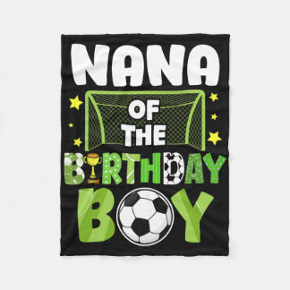 サッカーおじいちゃんの誕生日おめでとうボーイ パーティー サッカー ファミリーマッチ フリースブランケット