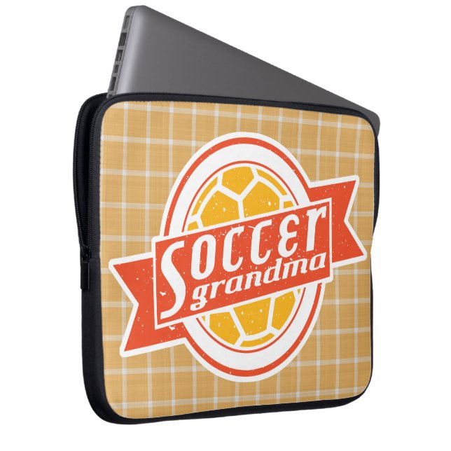 サッカーおばあちゃんのコンピューターケース ラップトップスリーブ (正面右)