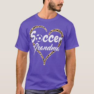 サッカーおばあちゃんヒョウハートおもしろいマザーズ Tシャツ