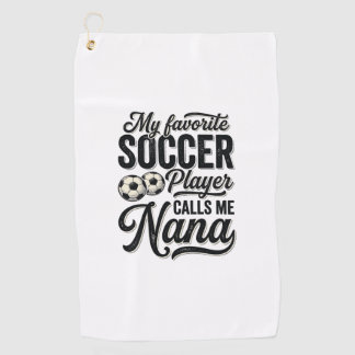 サッカーおばあちゃんビンテージ彫刻家族プレーヤーTシャツ_ ゴルフタオル