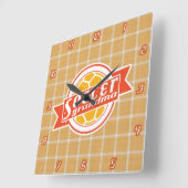 サッカーおばあちゃん時計 スクエア壁時計 (傾斜)