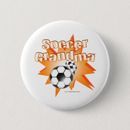 サッカーおばあちゃん 缶バッジ (正面)