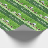 サッカーおめでとうボール付きコーチ ラッピングペーパー (角)