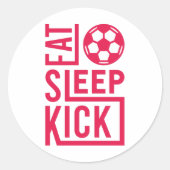 サッカーおもしろいことわざマッチデイ食べススリープキック ラウンドシール (正面)