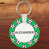 サッカーおもしろいの球模様 キーホルダー (正面)