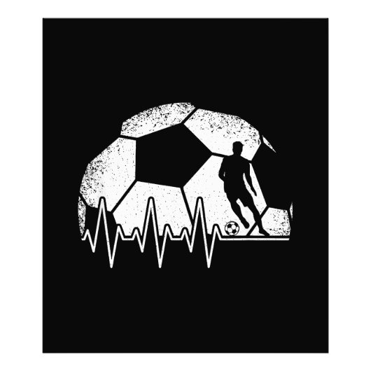 サッカーおもしろいの鼓動サッカー選手 フォトプリント            (正面)