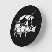 サッカーおもしろいの鼓動サッカー選手 ラウンド壁時計 (傾斜)