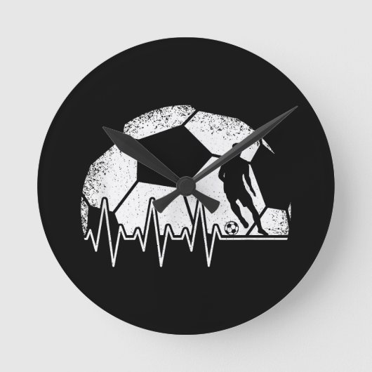 サッカーおもしろいの鼓動サッカー選手 ラウンド壁時計 (正面)