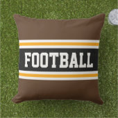サッカーおもしろいアスレティックブラウン黒ストライプ色 アウトドアクッション (芝生)