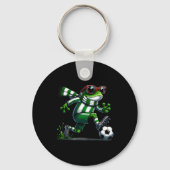 サッカーおもしろいカエル動物グラフィック遊カエルのSocc キーホルダー (正面)