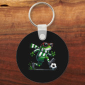 サッカーおもしろいカエル動物グラフィック遊カエルのSocc キーホルダー (正面)