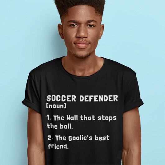サッカーおもしろいディフェンダー定義サッカー語 Tシャツ