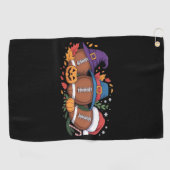 サッカーおもしろいハロウィンサンクスギビングクリスマス不気味 ゴルフタオル (横)