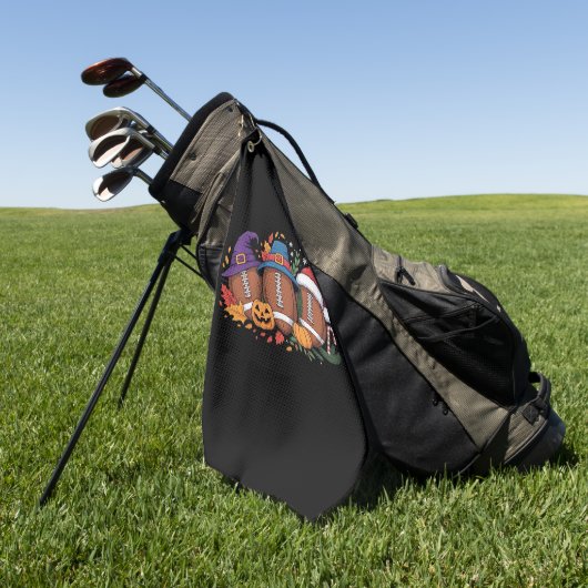 サッカーおもしろいハロウィンサンクスギビングクリスマス不気味 ゴルフタオル (グリーン)