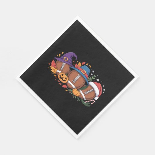 サッカーおもしろいハロウィンサンクスギビングクリスマス不気味 スタンダードランチョンナプキン (角)